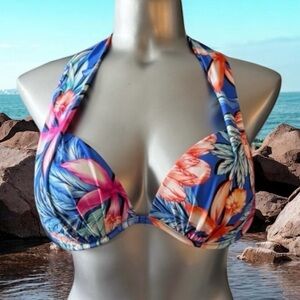 💟Hapari SPF50+ Floral Bikini Halter Push Up Top